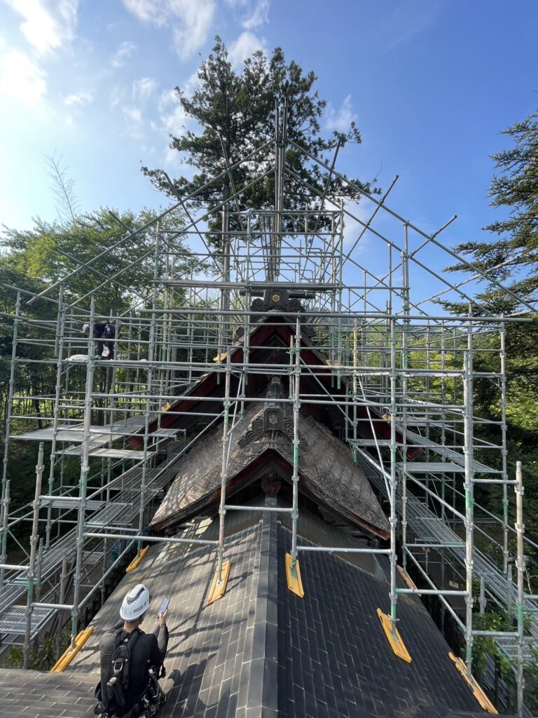 【施工事例】持田神社（素屋根足場）